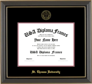 STU Bachelors Frame – Black Gold Trim – Black/Crimson Mat