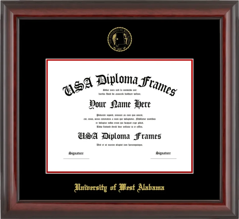 UWA Diploma Frame – Cherry Glossy – Black/Red Mat