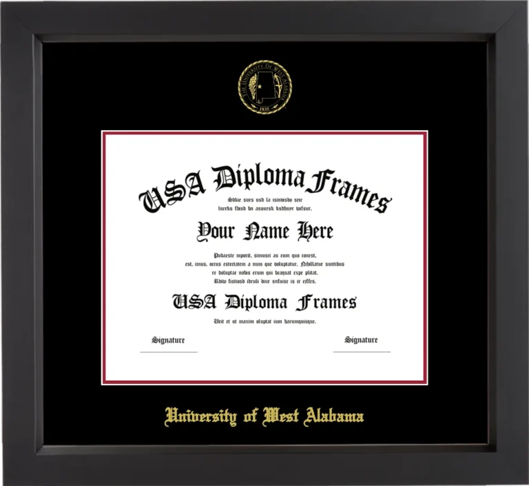UWA Diploma Frame – Black Matte – Black/Crimson Mat
