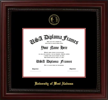 UWA Diploma Frame – Cherry Rope – Black/Red Mat