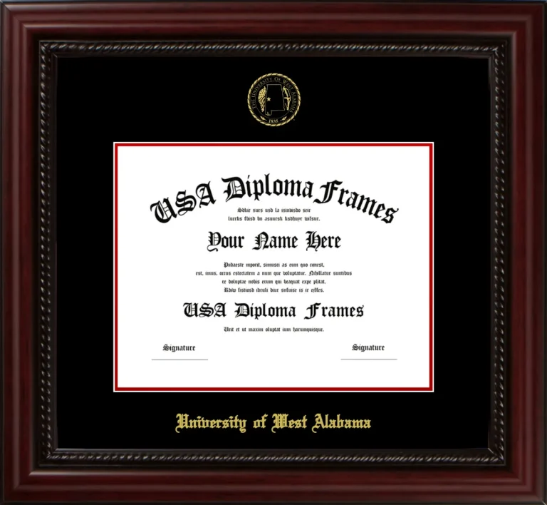 UWA Diploma Frame – Cherry Rope – Black/Red Mat