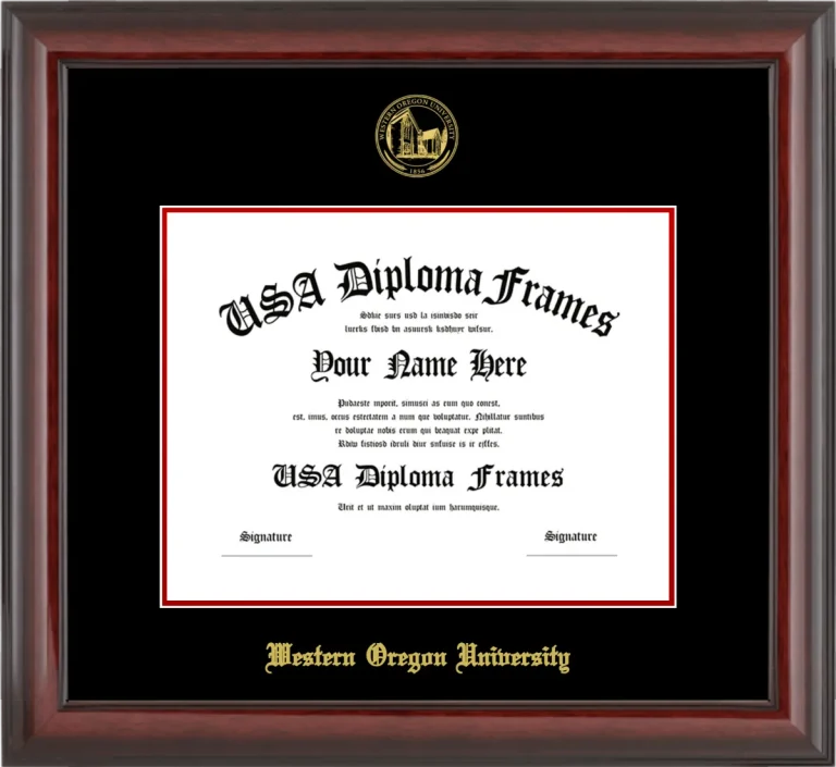 WOU Diploma Frame – Cherry Glossy – Black/Red Mat