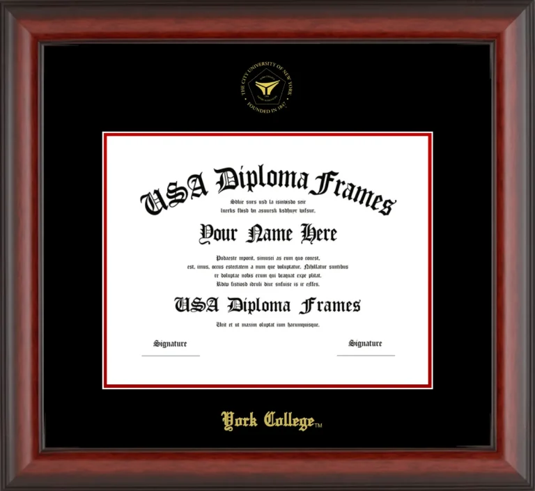 YC Diploma Frame – Cherry Matte – Black/Red Mat