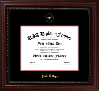 YC Diploma Frame – Cherry Rope – Black/Red Mat - & Seal Gold