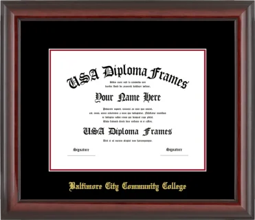 BCCC Diploma Frame – Cherry Glossy – Black/Crimson Mat