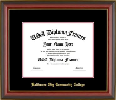BCCC Diploma Frame – Cherry Gold Trim – Black/Crimson Mat
