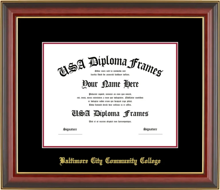 BCCC Diploma Frame – Cherry Gold Trim – Black/Crimson Mat