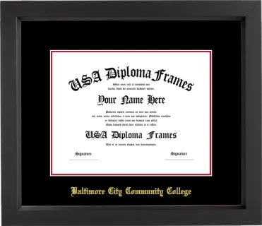 BCCC Diploma Frame – Black Matte – Black/Crimson Mat