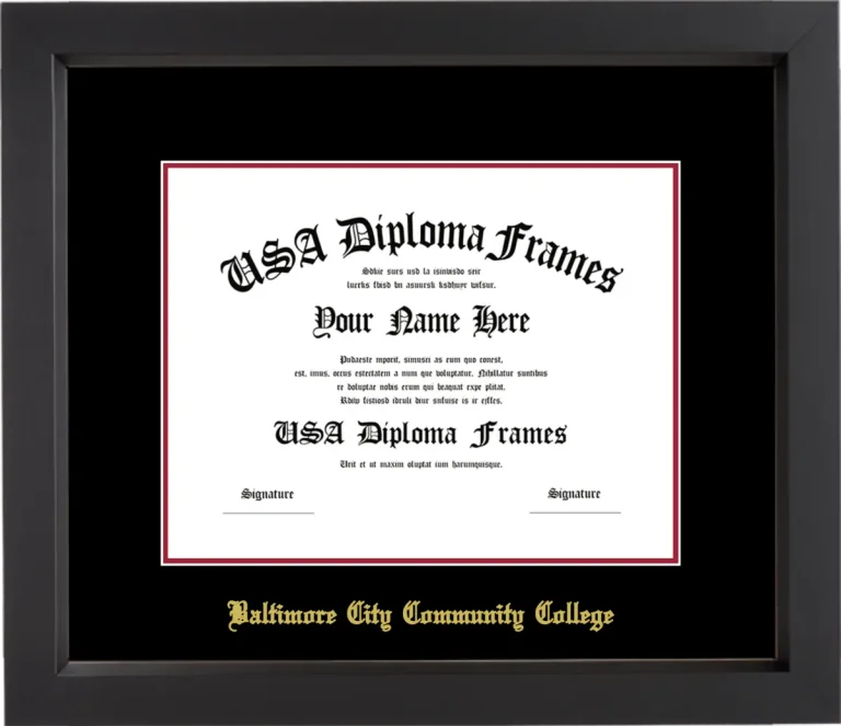 BCCC Diploma Frame – Black Matte – Black/Crimson Mat