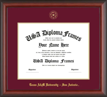 TAUSA Diploma Frame – Cherry Matte – Maroon/Gold Mat