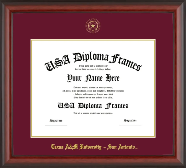TAUSA Diploma Frame – Cherry Matte – Maroon/Gold Mat