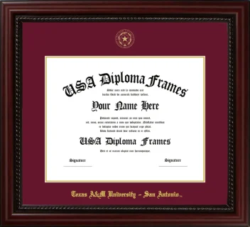 TAUSA Diploma Frame – Cherry Rope – Maroon/Gold Mat