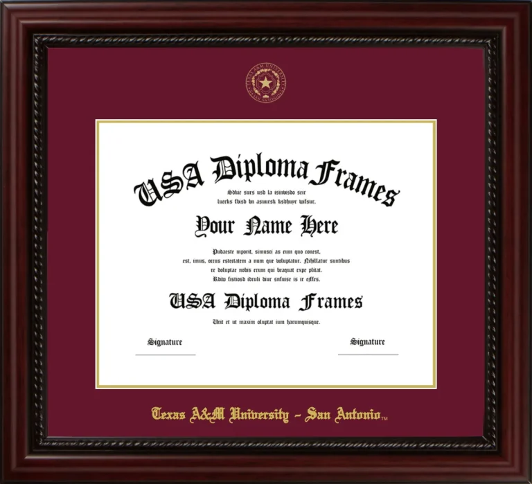 TAUSA Diploma Frame – Cherry Rope – Maroon/Gold Mat