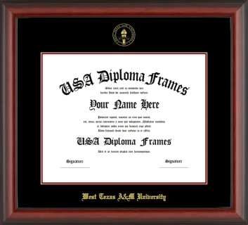 West Texas A&M University Diploma Frame – Cherry Matte – Black/Maroon Mat