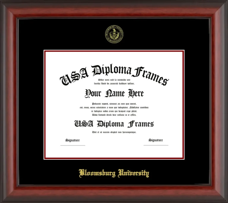 Bloomsburg University Diploma Frame – Cherry Matte – Black/Maroon Mat