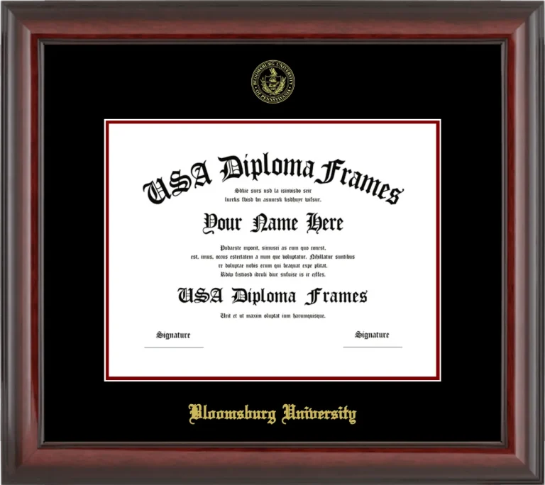 Bloomsburg University Diploma Frame – Cherry Glossy – Black/Maroon Mat