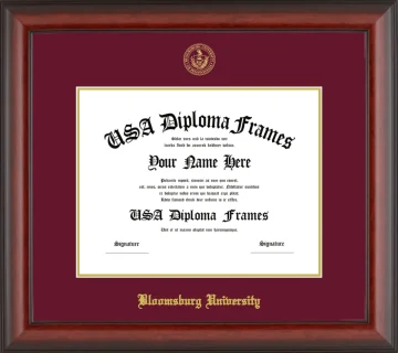 Bloomsburg University Diploma Frame – Cherry Matte – Maroon/Gold Mat
