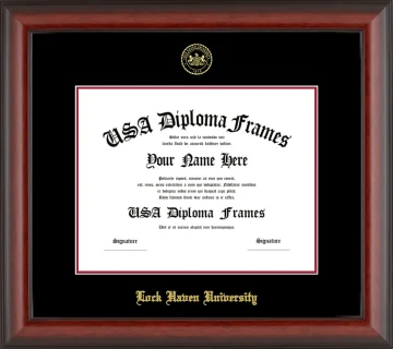 Lock Haven University of Pennsylvania Diploma Frame – Cherry Matte – Black/Crimson Mat