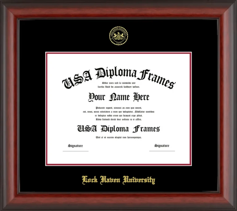 Lock Haven University of Pennsylvania Diploma Frame – Cherry Matte – Black/Crimson Mat