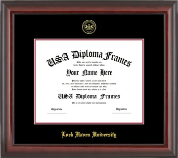 Lock Haven University of Pennsylvania Diploma Frame – Cherry Glossy – Black/Crimson Mat