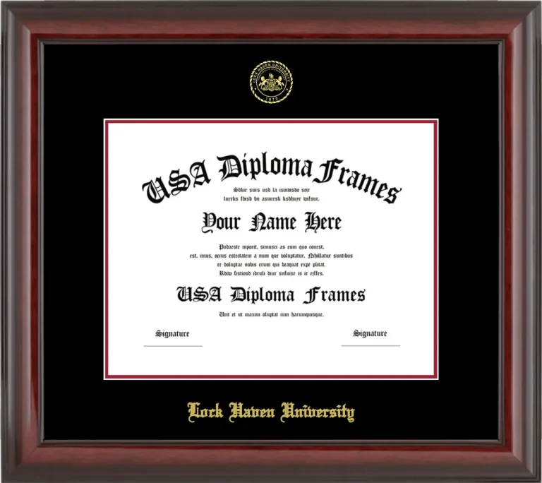 Lock Haven University of Pennsylvania Diploma Frame – Cherry Glossy – Black/Crimson Mat
