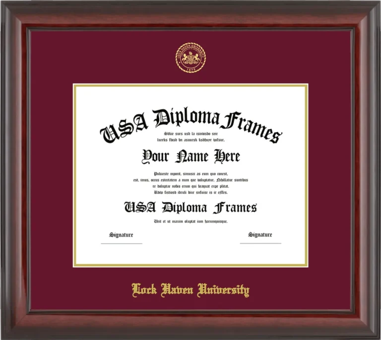 Lock Haven University of Pennsylvania Diploma Frame – Cherry Glossy – Maroon/Gold Mat