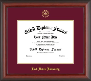 Lock Haven University of Pennsylvania Diploma Frame – Cherry Matte – Maroon/Gold Mat