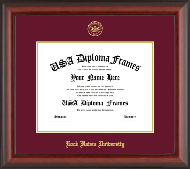 Lock Haven University of Pennsylvania Diploma Frame – Cherry Matte – Maroon/Gold Mat