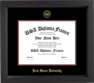 Lock Haven University of Pennsylvania Diploma Frame – Black Matte – Black/Maroon Mat