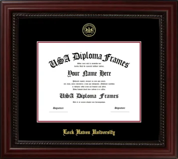 Lock Haven University of Pennsylvania Diploma Frame – Cherry Rope – Black/Crimson Mat