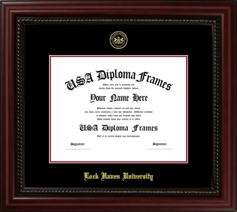 Lock Haven University of Pennsylvania Diploma Frame – Cherry Rope – Black/Crimson Mat