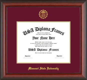 Missouri State University Diploma Frame – Cherry Matte – Maroon/Gold Mat