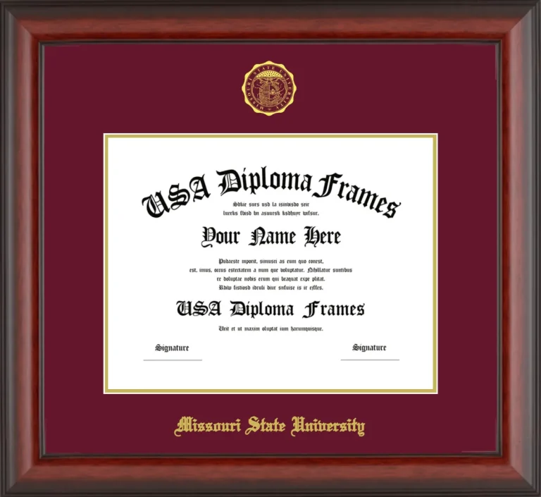 Missouri State University Diploma Frame – Cherry Matte – Maroon/Gold Mat