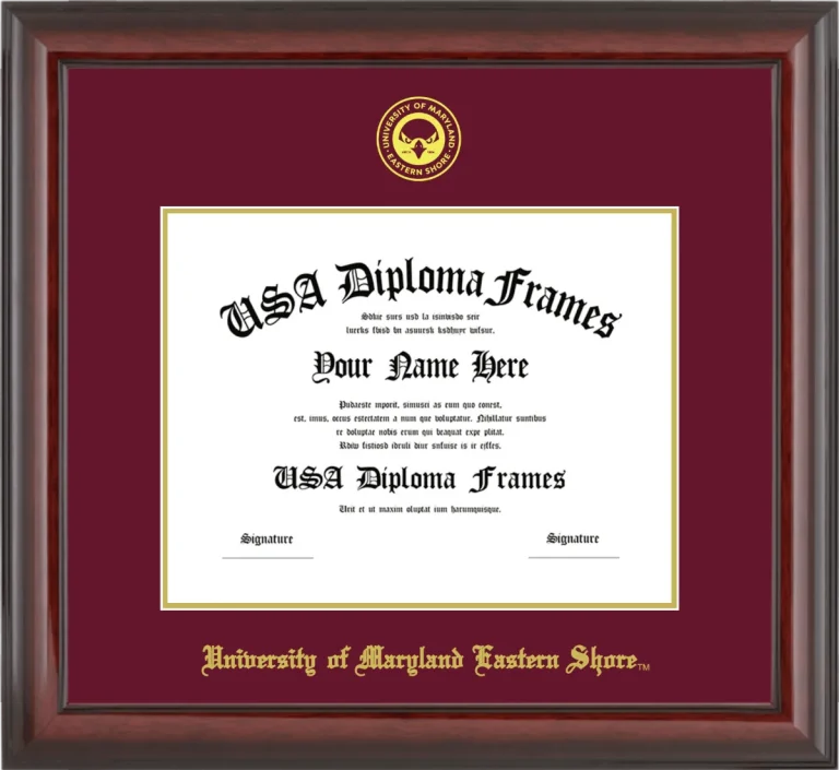 University of Maryland Eastern Shore Diploma Frame – Cherry Glossy – Maroon/Gold Mat