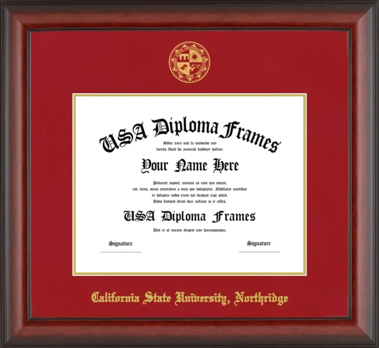 California State University, Northridge Diploma Frame – Cherry Matte – Crimson/Gold Mat