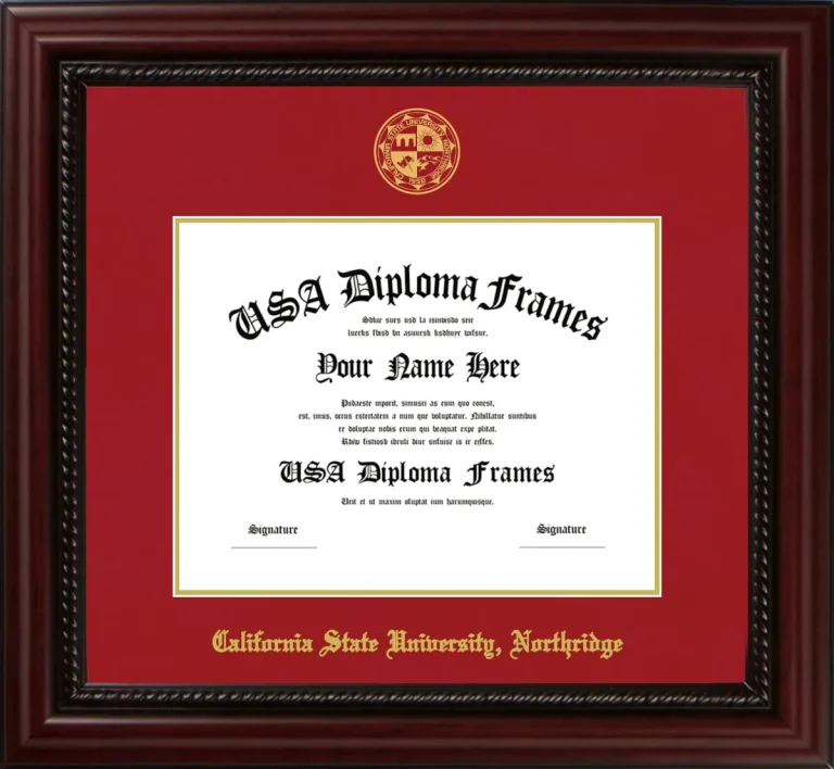 California State University, Northridge Diploma Frame – Cherry Rope – Crimson/Gold Mat