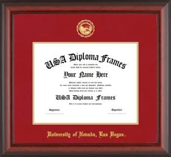 University of Nevada, Las Vegas Diploma Frame – Cherry Matte – Crimson/Gold Mat