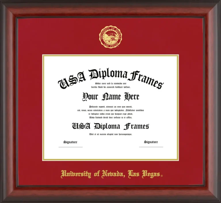 University of Nevada, Las Vegas Diploma Frame – Cherry Matte – Crimson/Gold Mat