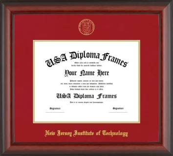 New Jersey Institute of Technology Bachelors Frame – Cherry Matte – Crimson/Gold Mat