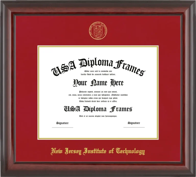 New Jersey Institute of Technology Bachelors Frame – Cherry Glossy – Crimson/Gold Mat