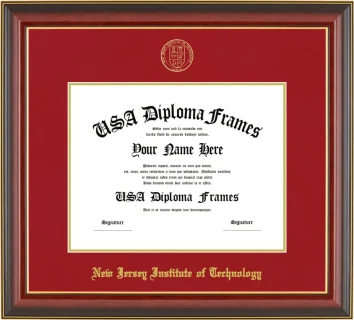 New Jersey Institute of Technology Bachelors Frame – Cherry Gold Trim – Crimson/Gold Mat