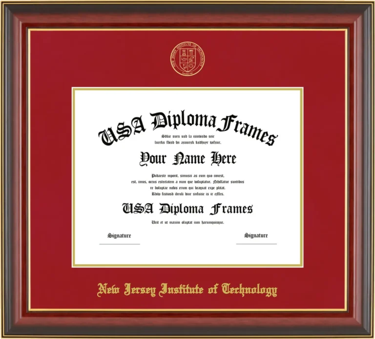 New Jersey Institute of Technology Bachelors Frame – Cherry Gold Trim – Crimson/Gold Mat
