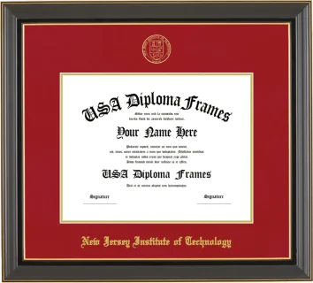 New Jersey Institute of Technology Bachelors Frame – Black Gold Trim – Crimson/Gold Mat