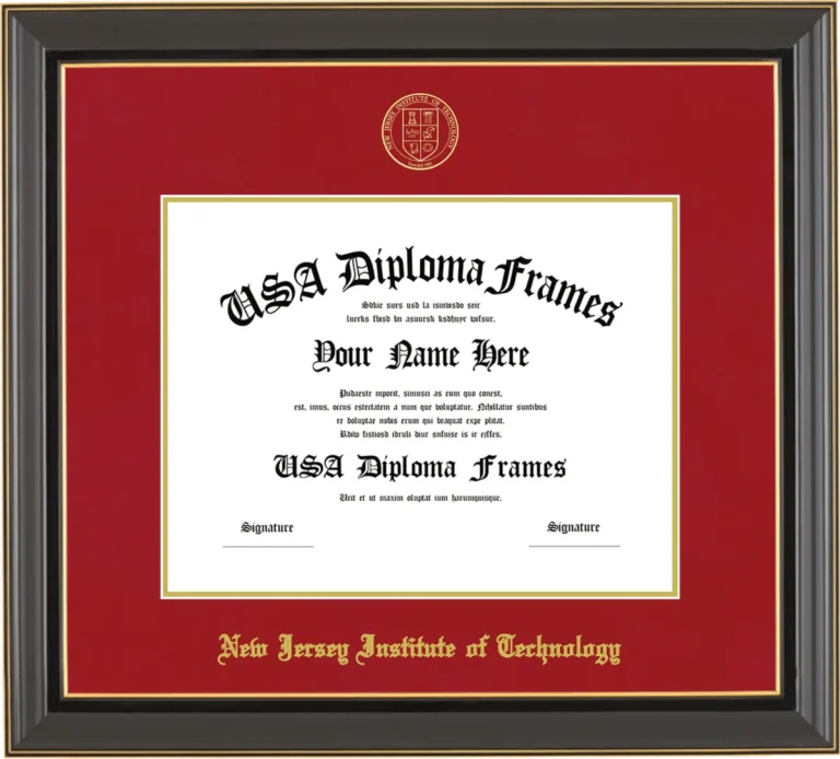 New Jersey Institute of Technology Bachelors Frame – Black Gold Trim – Crimson/Gold Mat