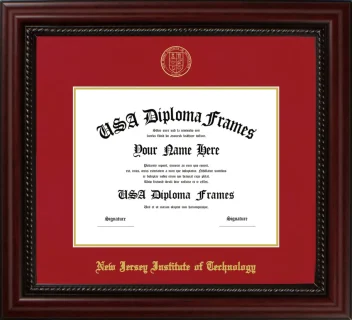 New Jersey Institute of Technology Bachelors Frame – Cherry Rope – Crimson/Gold Mat