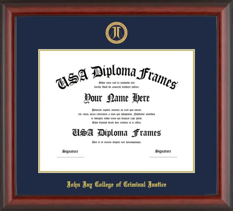 Bachelors Frame – Cherry Matte – Navy/Gold Mat - & Seal Gold