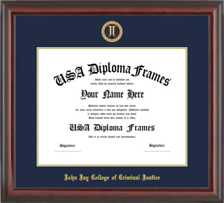 Bachelors Frame – Cherry Glossy – Navy/Gold Mat