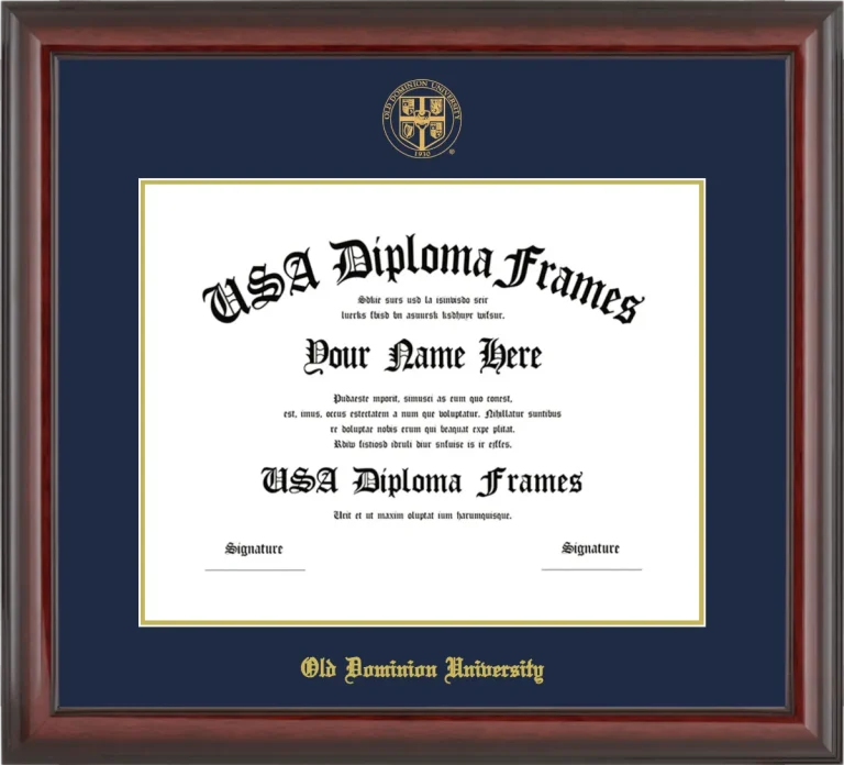 Diploma Frame – Cherry Glossy – Navy/Gold Mat - & Seal Gold