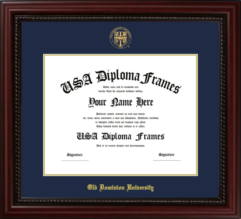 Diploma Frame – Cherry Rope – Navy/Gold Mat - w/Gold Emboss