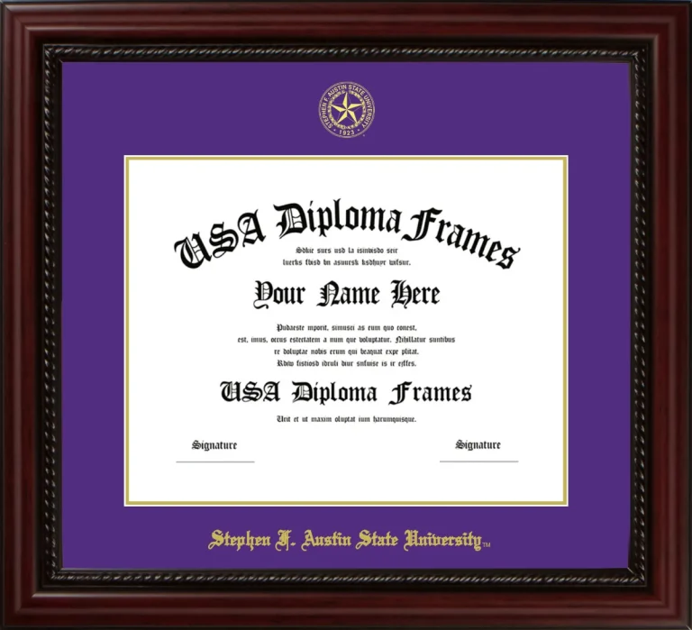 Diploma Frame – Cherry Rope – Purple/Gold Mat - & Seal Gold